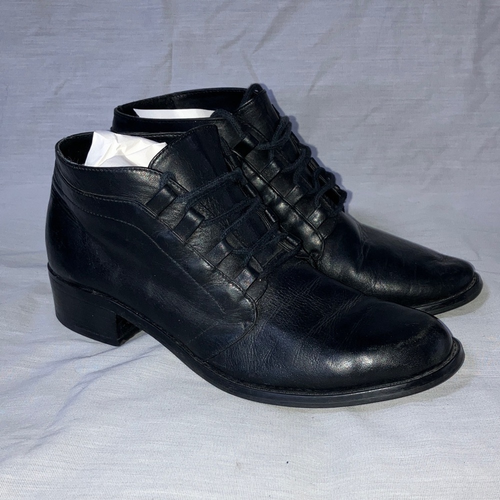 “Partners” made in Brazil women’s size 6 1/2 Elegant Black Leather Ankle Booties